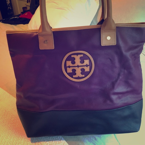 Tory Burch Jaden Leather Color Block Tote - Picture 1 of 3